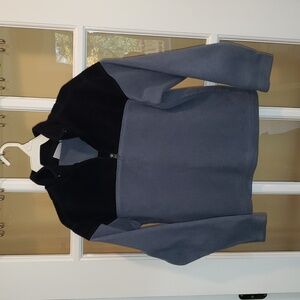 Fleece Quarter Zip Two-tone Blue Sweatshirt by MTA Pro Size: 10/12